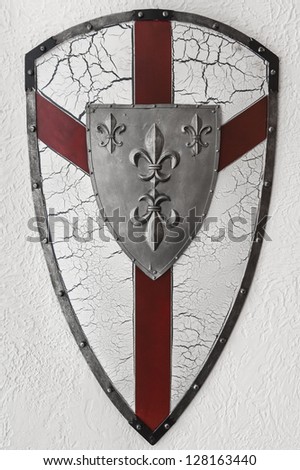 Knight shield Metal Shield with red Cross