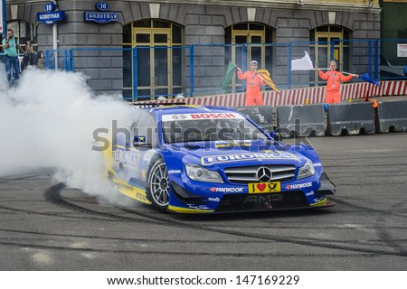 MOSCOW, RUSSIA - JULY 21: Professional DTM Racing driver Ralf Schumacher in Moscow City Racing Circle, Moscow on 21 July 2013,