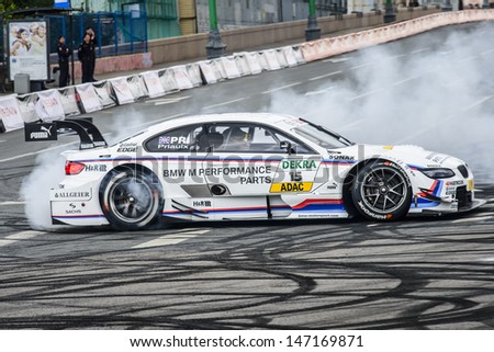 MOSCOW, RUSSIA - JULY 21: Professional DTM Racing driver Andy Priaulx in Moscow City Racing Circle, Moscow on 21 July 2013