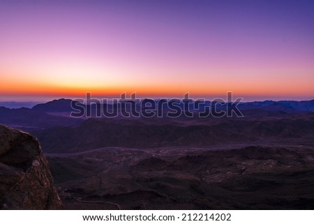Amazing Sunrise at Moses (Sinai) Mountain