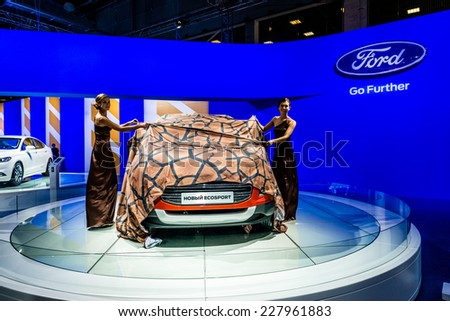 MOSCOW, RUSSIA - August 26: Ford cars at MIAS 2014 in Moscow, 26 August 2014