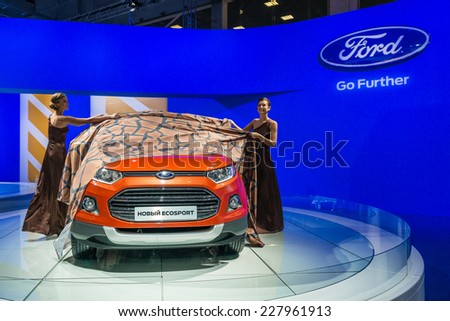 MOSCOW, RUSSIA - August 26: Ford cars at MIAS 2014 in Moscow, 26 August 2014