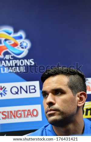 NONTHABURI-FEB7,2014:Pham Thanh Luong player of Hanoi T&T in action during press conference AFC Champions League 2014 between MTUTD and Hanoi  at Chonburi Stadium on February7,2014 in Thailand