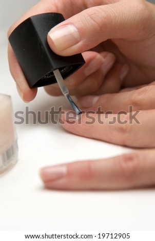 Hands doing  manicure