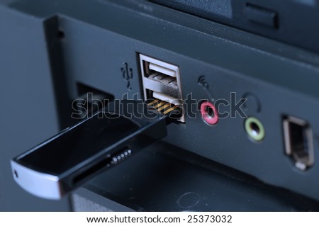Usb flash drive in a computer front panel