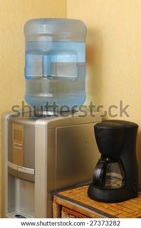 Water cooler and coffee machine in a office