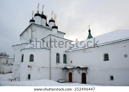Alexandrov, Russia - January 8, 2015: View of Church of the Assumption, located in the Alexandrov kremlin, the former residence of Tsar Ivan the Terrible in the 16th century.