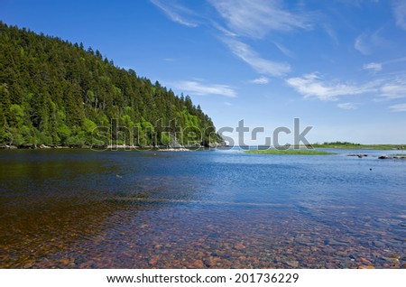 Big Salmon River is a small river in southern New Brunswick that flows south into the Bay of Fundy. In general, all rivers connected to the Bay of Fundy have critically low populations of salmon.