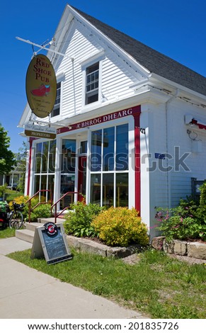 MABOU, NOVA SCOTIA, CA-JUNE 11, 2014: Red Shoe Pub is a restaurant open seasonally. It is operated by the Rankin family, and is a regular host to both local and visiting Celtic musicians.