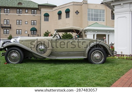 HERSHEY, PA, USA-JUNE 14, 2015:  1930 Packard 734 Speedster Runabout on display at The Elegance at Hershey.  The car was never advertised and only 40 were made.