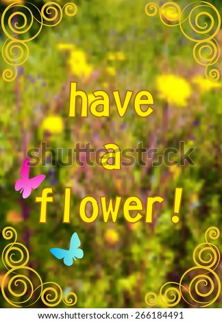 Background / spring / summer / flowers / label - \
