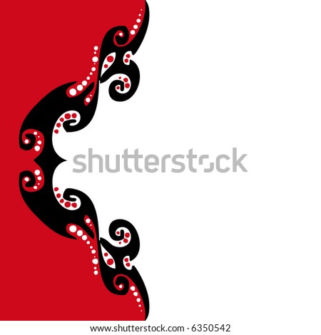 stock vector : tribal tattoo design with red-white background - vector