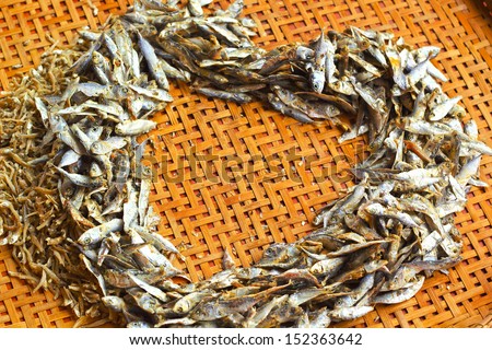 Dry fish in the market