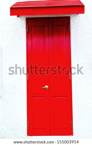 Red wooden door - Vintage style.