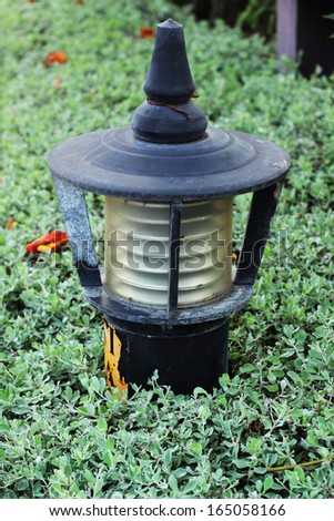 Lantern in the park and trees.