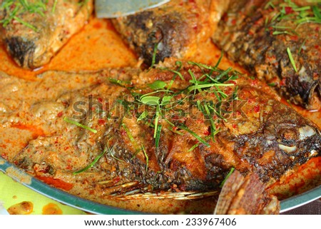 Fried fish with coconut - Asian food