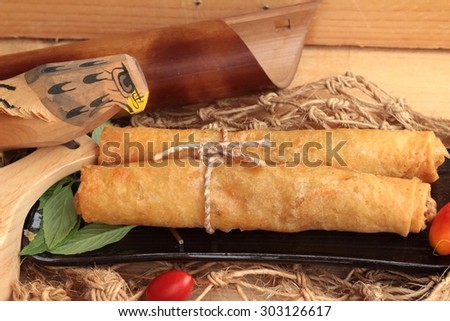 Fried spring rolls traditional for appetizer food