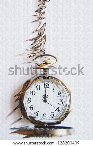 Melting clock in flying time concept