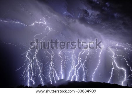 Lightning over the Rincon Mountains
