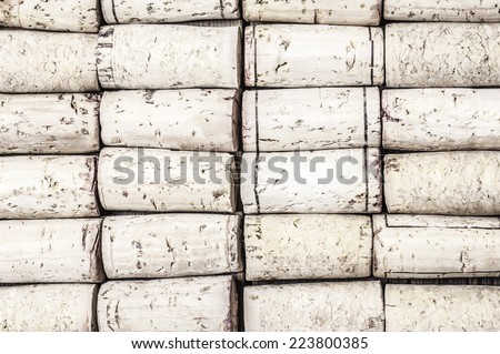 Close-up of wine corks in horizontal format