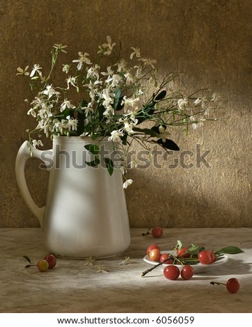 Still-life with a cherry