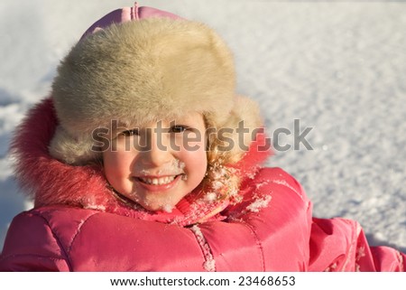 Winter games of little girl