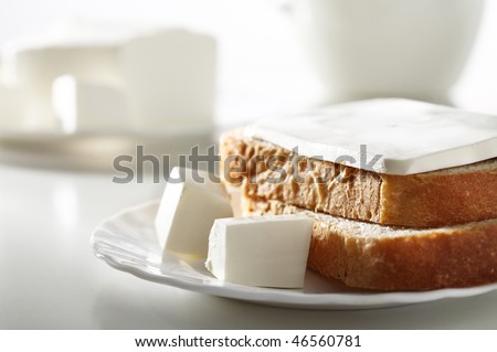 Feta cheese with bread