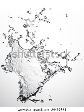 big water splash isolated on white background