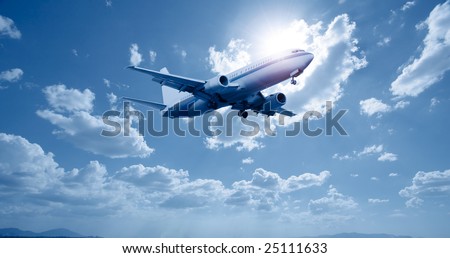aeroplane flying on a clear blue sky