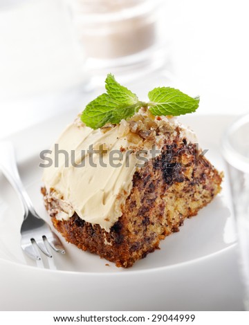 delicious slice of cake, shallow depth of field