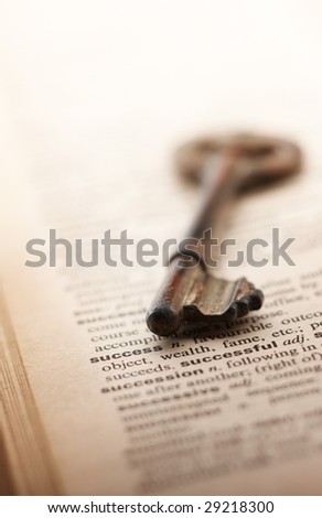 key pointing at the word 