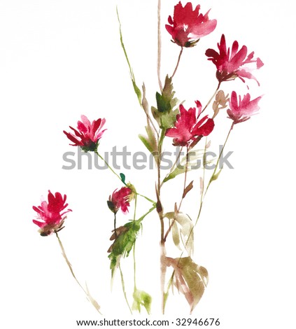 Flowers Painting Images on Flower Collection Watercolor Painting Of Flowers Find Similar Images