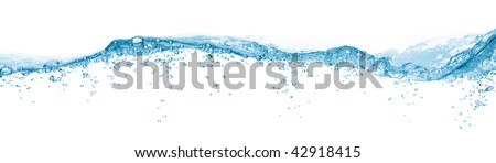 water surface with bubble and wave