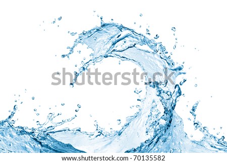 blue wave splashing against white background