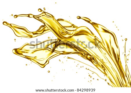 engine oil splashing isolated on white background