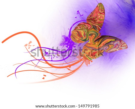 butterfly design/Watercolor painting with photo-shop technique