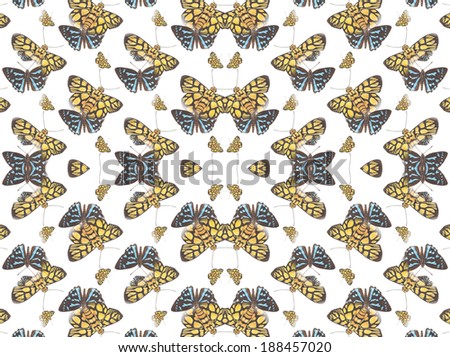 butterfly pattern/watercolor Painting butterfly with computer technique