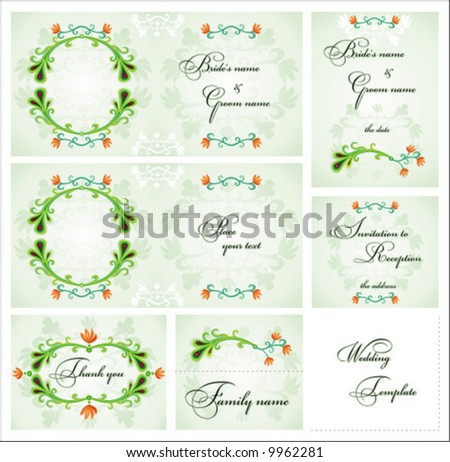 stock vector Flower Wedding templates set 3 To see similar please VISIT 