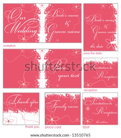 Pink flower reception card set 9 To see similar please VISIT MY GALLERY Pink flower reception card set 9 To see similar please VISIT MY GALLERY