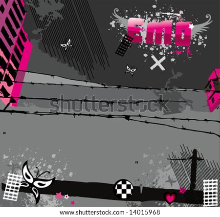 pink emo anime background