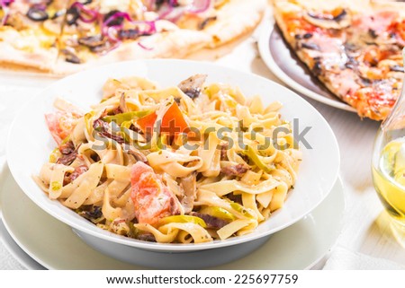 italian food pasta and pizza