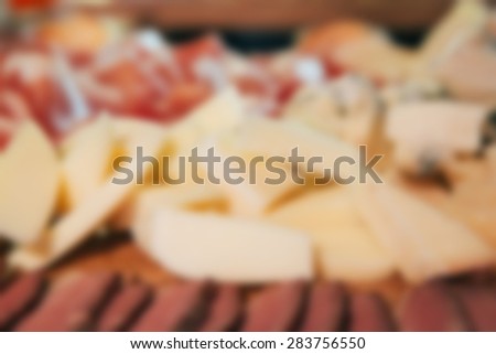 Italian snack food blur background
