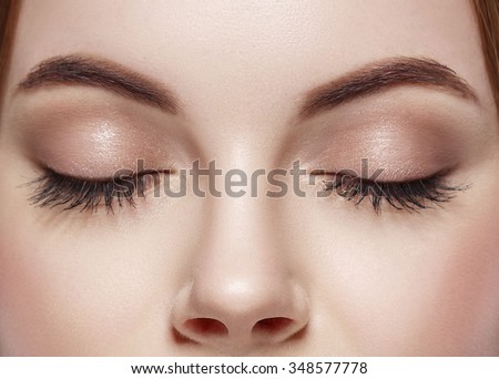 Eyes woman closed eyebrow eyes lashes