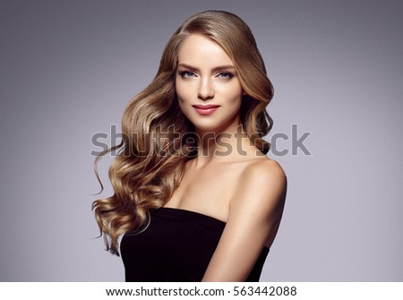 Beauty Woman face Portrait Beautiful Spa model Girl with Perfect Fresh Clean Skin. Blonde model looking camera smiling nude makeup Youth and Skin Care Concept. Isolated on a white background