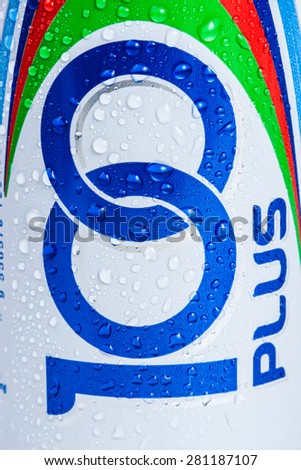 KUALA LUMPUR, MALAYSIA - MAY 20TH, 2015. 100Plus is a brand of carbonated isotonic sports drink manufactured by Fraser & Neave Limited.