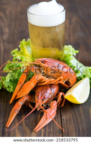 Beer and crayfish