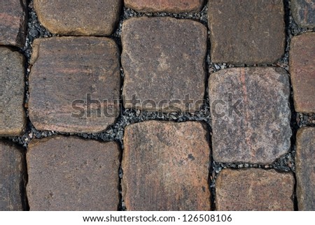 cobblestone of granite stone as background