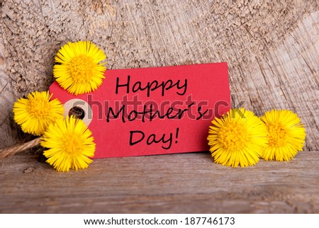 Red Banner with Happy Mothers Day on it
