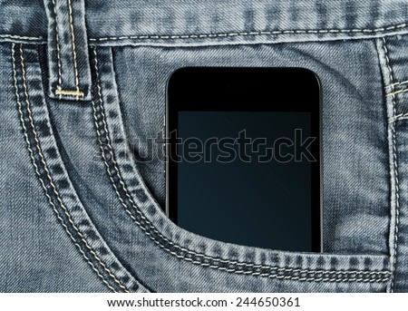graded-screen smart phone in your pocket gray jeans