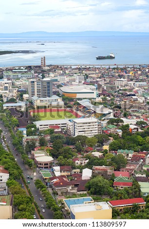 Panorama of Cebu city. Cebu is the Philippines second most significant metropolitan centre and main domestic shipping port.